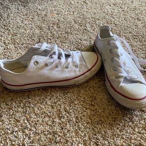 Girls white converse shoes
